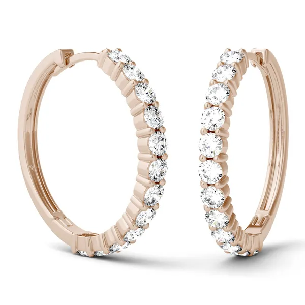 Classic Shared Prong Hoop Earrings