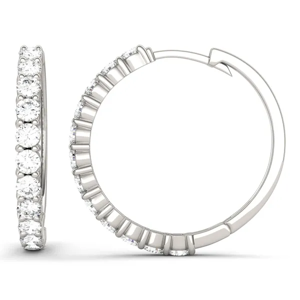 Classic Shared Prong Hoop Earrings