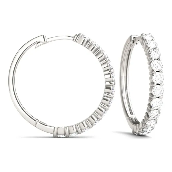 Classic Shared Prong Hoop Earrings