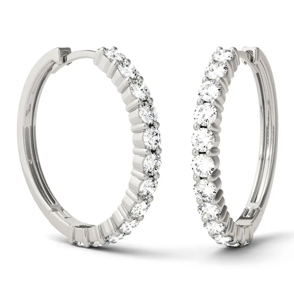 Classic Shared Prong Hoop Earrings