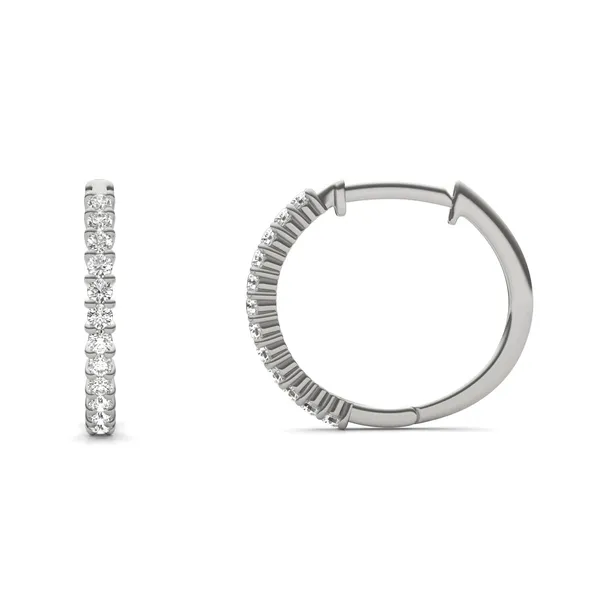 Classic Shared Prong Mini Hoop Earrings