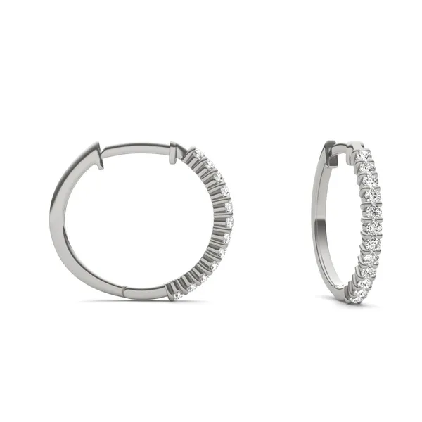 Classic Shared Prong Mini Hoop Earrings