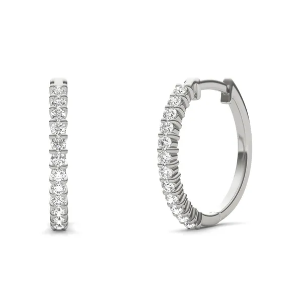 Classic Shared Prong Mini Hoop Earrings