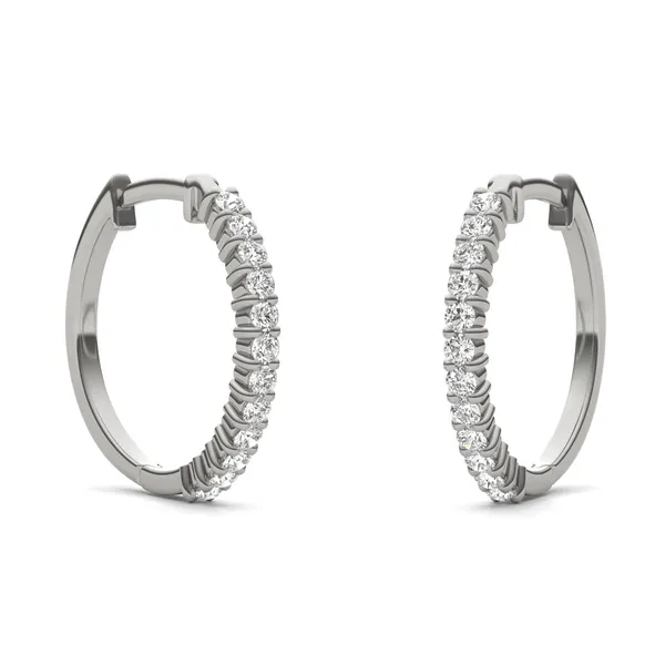 Classic Shared Prong Mini Hoop Earrings