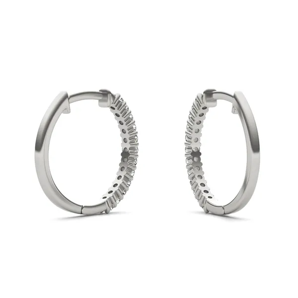 Classic Shared Prong Mini Hoop Earrings