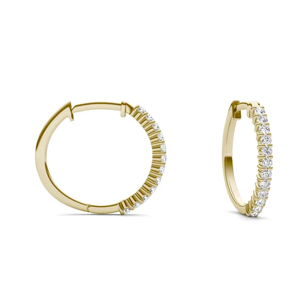 Classic Shared Prong Mini Hoop Earrings
