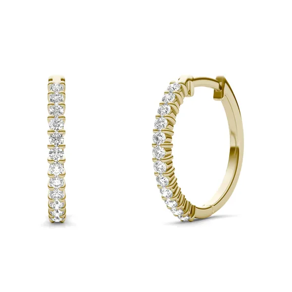 Classic Shared Prong Mini Hoop Earrings