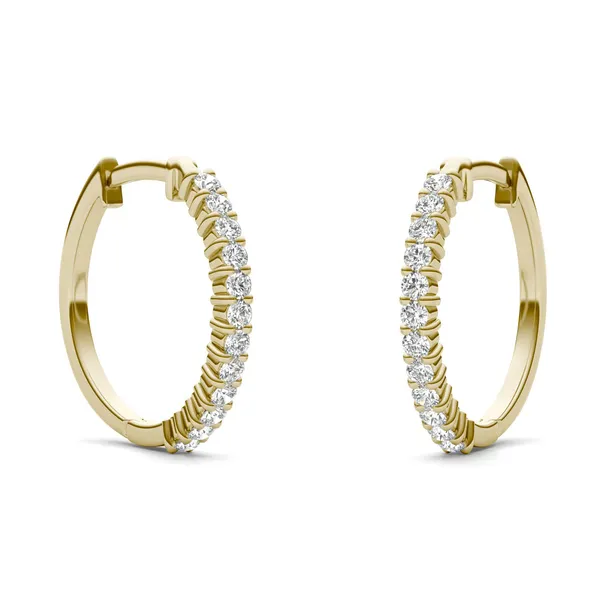Classic Shared Prong Mini Hoop Earrings