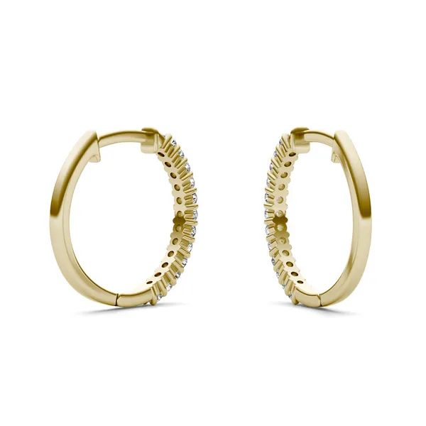 Classic Shared Prong Mini Hoop Earrings
