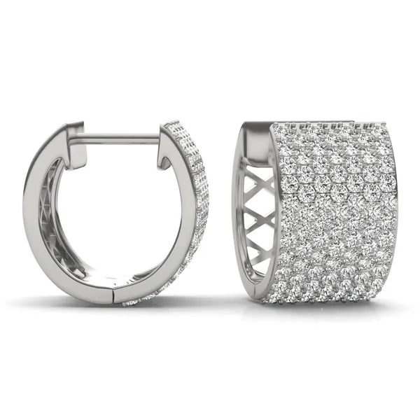 Micro Pavé Wide Cuff Hoop Earrings