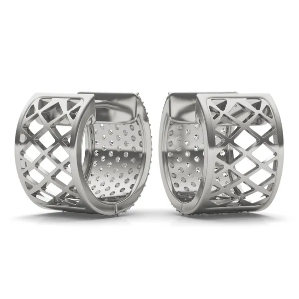 Micro Pavé Wide Cuff Hoop Earrings