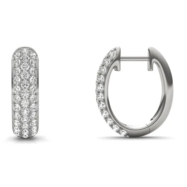 Pavé Mini Tube Hoop Earrings