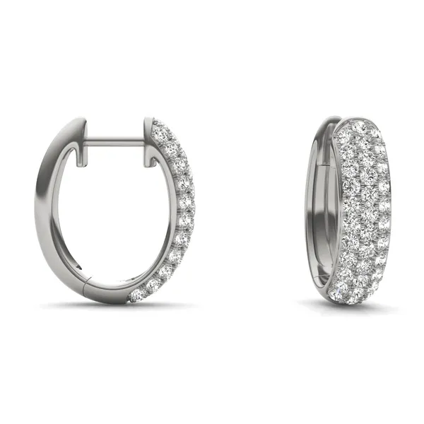 Pavé Mini Tube Hoop Earrings