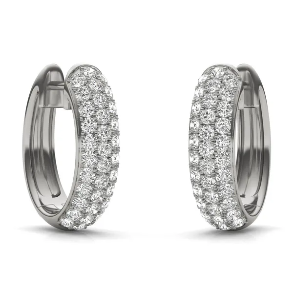 Pavé Mini Tube Hoop Earrings