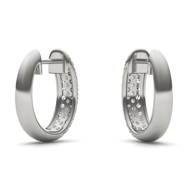 Pavé Mini Tube Hoop Earrings