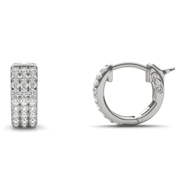 Three Row Huggie Hoop Earrings