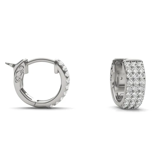 Three Row Huggie Hoop Earrings