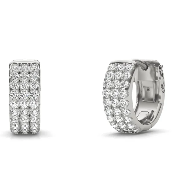 Three Row Huggie Hoop Earrings