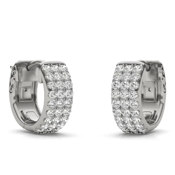 Three Row Huggie Hoop Earrings