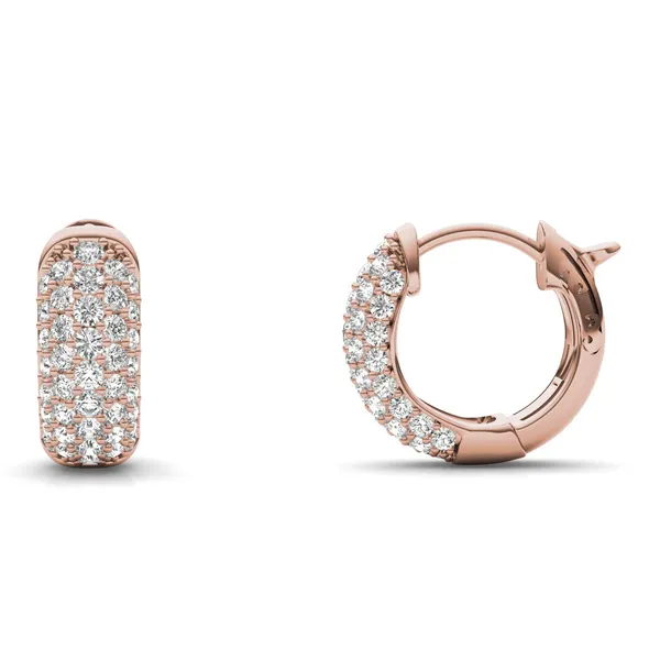 Pavé Domed Huggie Hoop Earrings