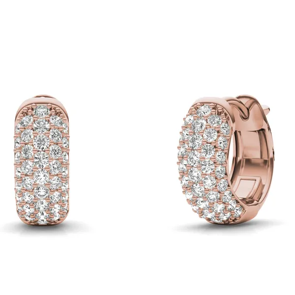 Pavé Domed Huggie Hoop Earrings