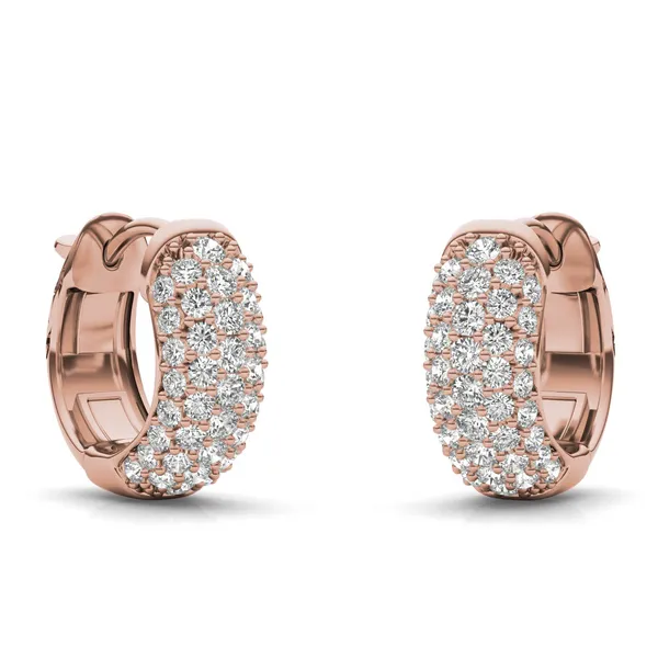 Pavé Domed Huggie Hoop Earrings