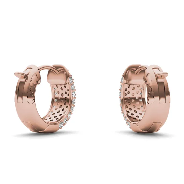 Pavé Domed Huggie Hoop Earrings