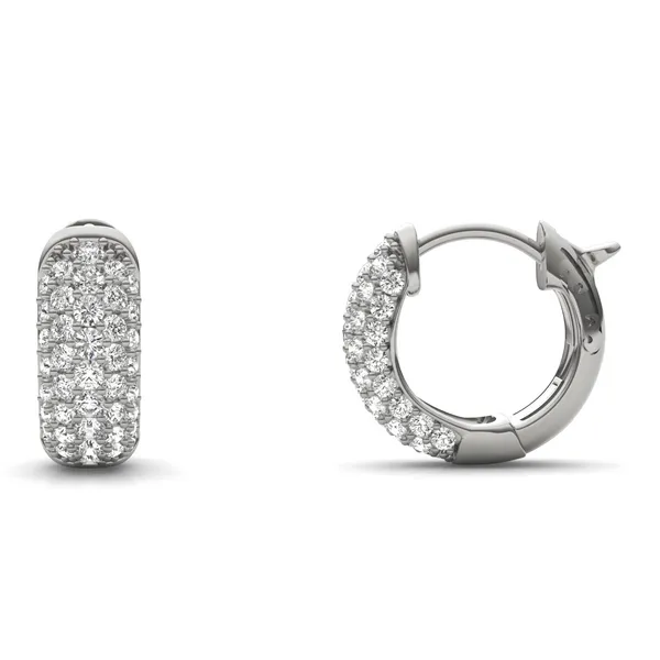 Pavé Domed Huggie Hoop Earrings