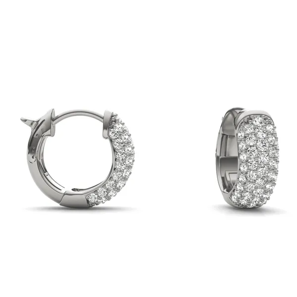 Pavé Domed Huggie Hoop Earrings