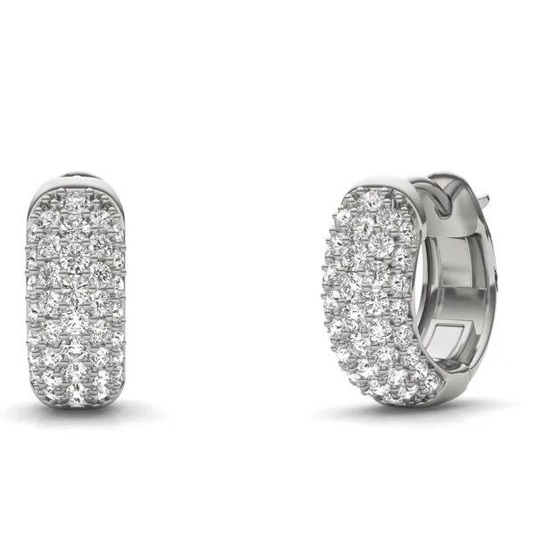 Pavé Domed Huggie Hoop Earrings