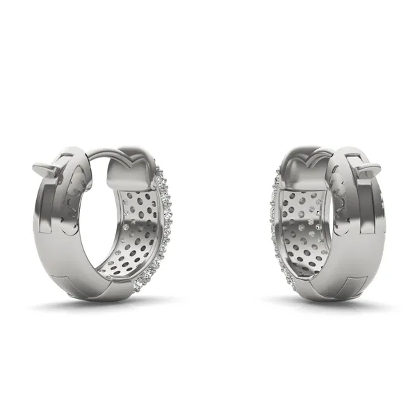 Pavé Domed Huggie Hoop Earrings