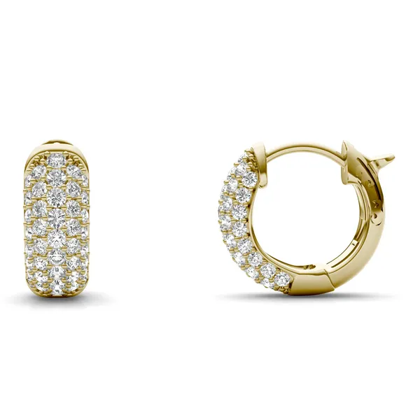 Pavé Domed Huggie Hoop Earrings