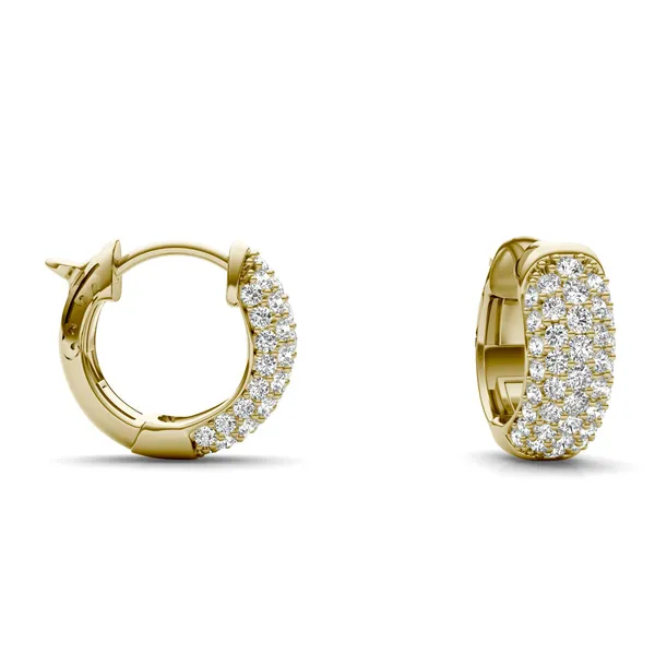 Pavé Domed Huggie Hoop Earrings
