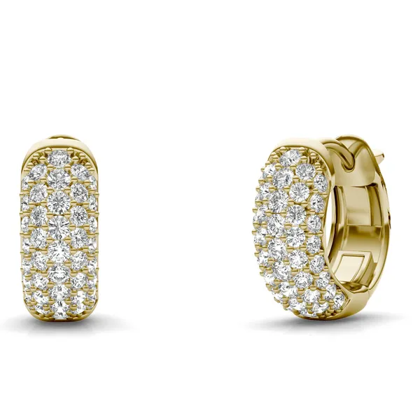 Pavé Domed Huggie Hoop Earrings