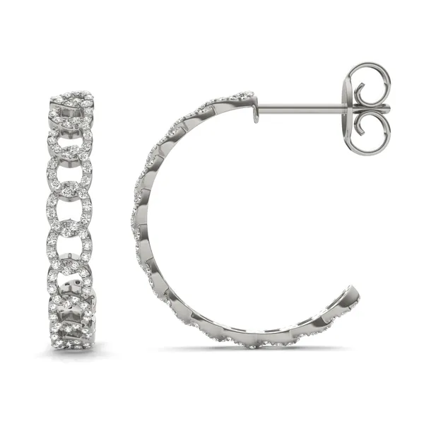 Pavé Chain Hoop Earrings 24mm