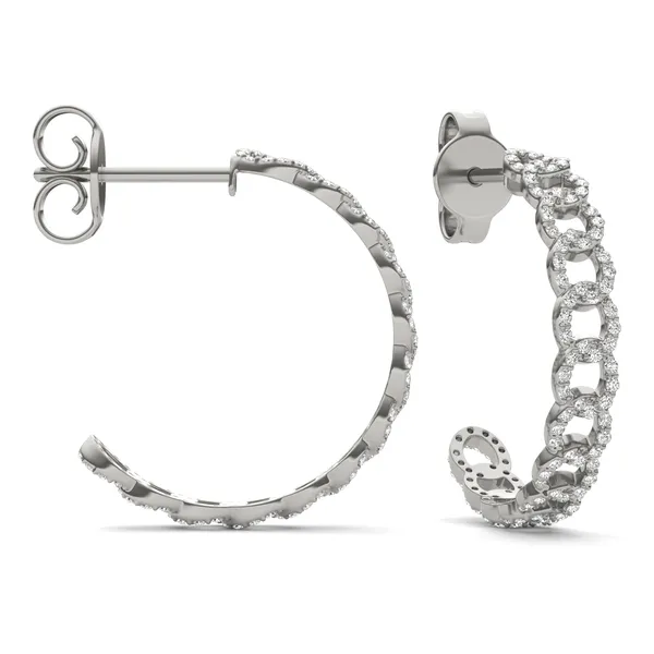 Pavé Chain Hoop Earrings 24mm