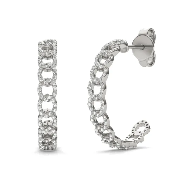 Pavé Chain Hoop Earrings 24mm