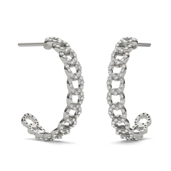 Pavé Chain Hoop Earrings 24mm