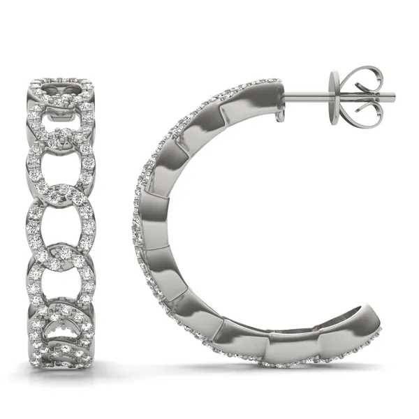Pavé Chain Hoop Earrings 22mm