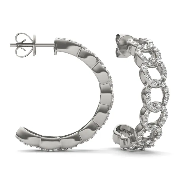 Pavé Chain Hoop Earrings 22mm