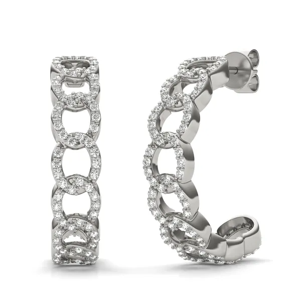 Pavé Chain Hoop Earrings 22mm