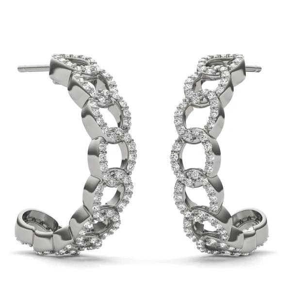 Pavé Chain Hoop Earrings 22mm