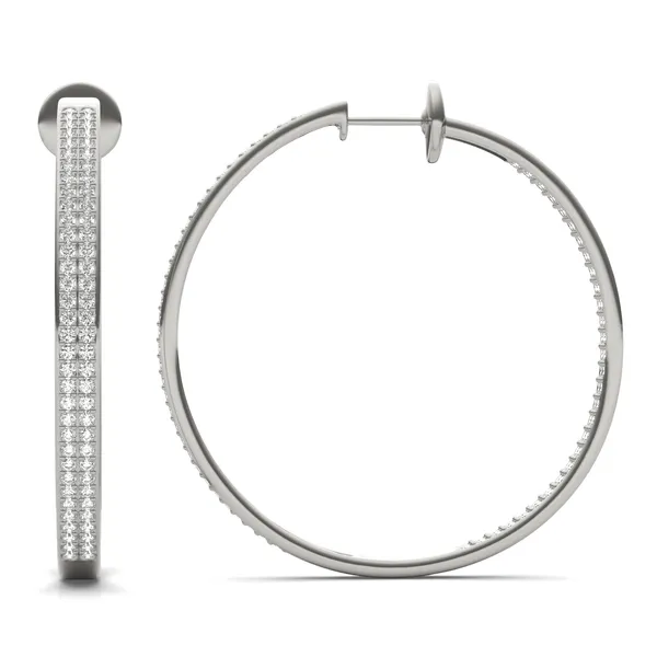 Seamless Pavé Channel Hoop Earrings