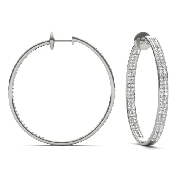 Seamless Pavé Channel Hoop Earrings