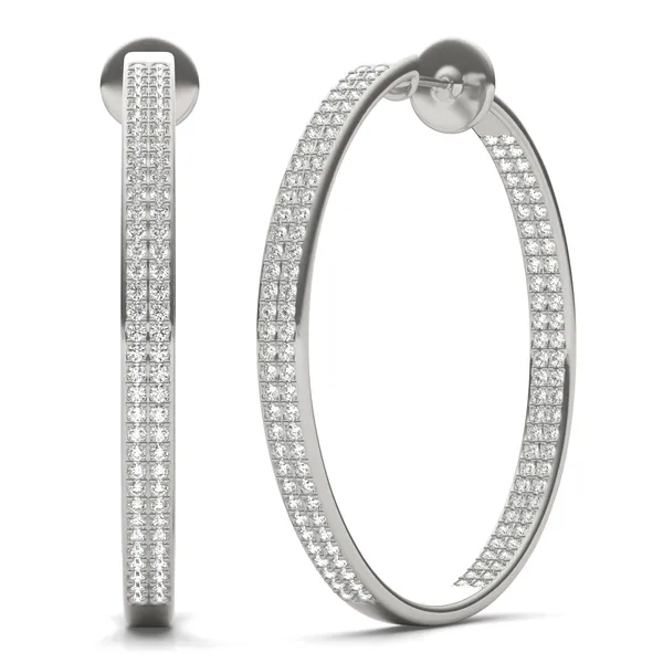 Seamless Pavé Channel Hoop Earrings