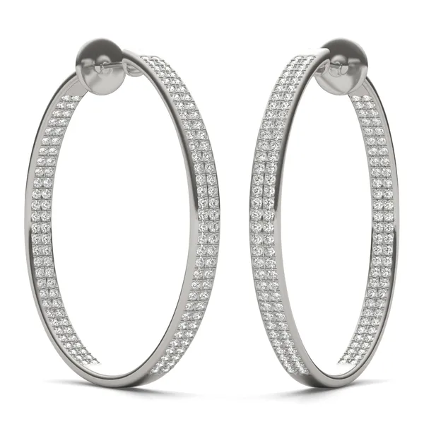 Seamless Pavé Channel Hoop Earrings