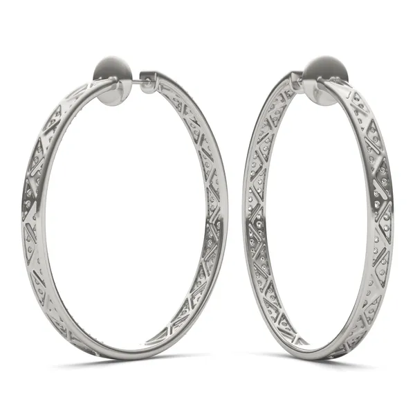 Seamless Pavé Channel Hoop Earrings