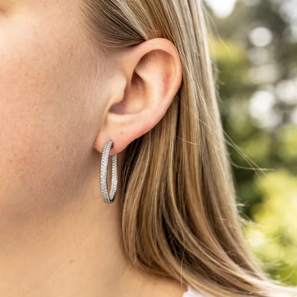 Stardust Two Row Hoop Earrings