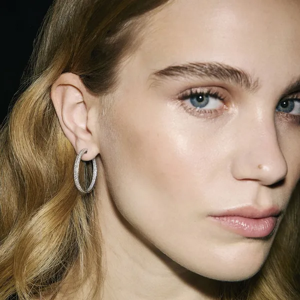 Stardust Two Row Hoop Earrings