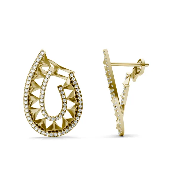 Duo Teardrop Ouro Hoop Earrings